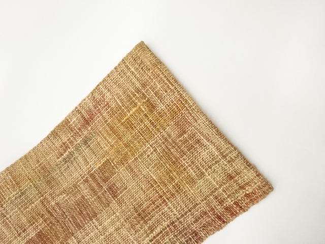  紗紬紙布抽象模様織出し名古屋帯